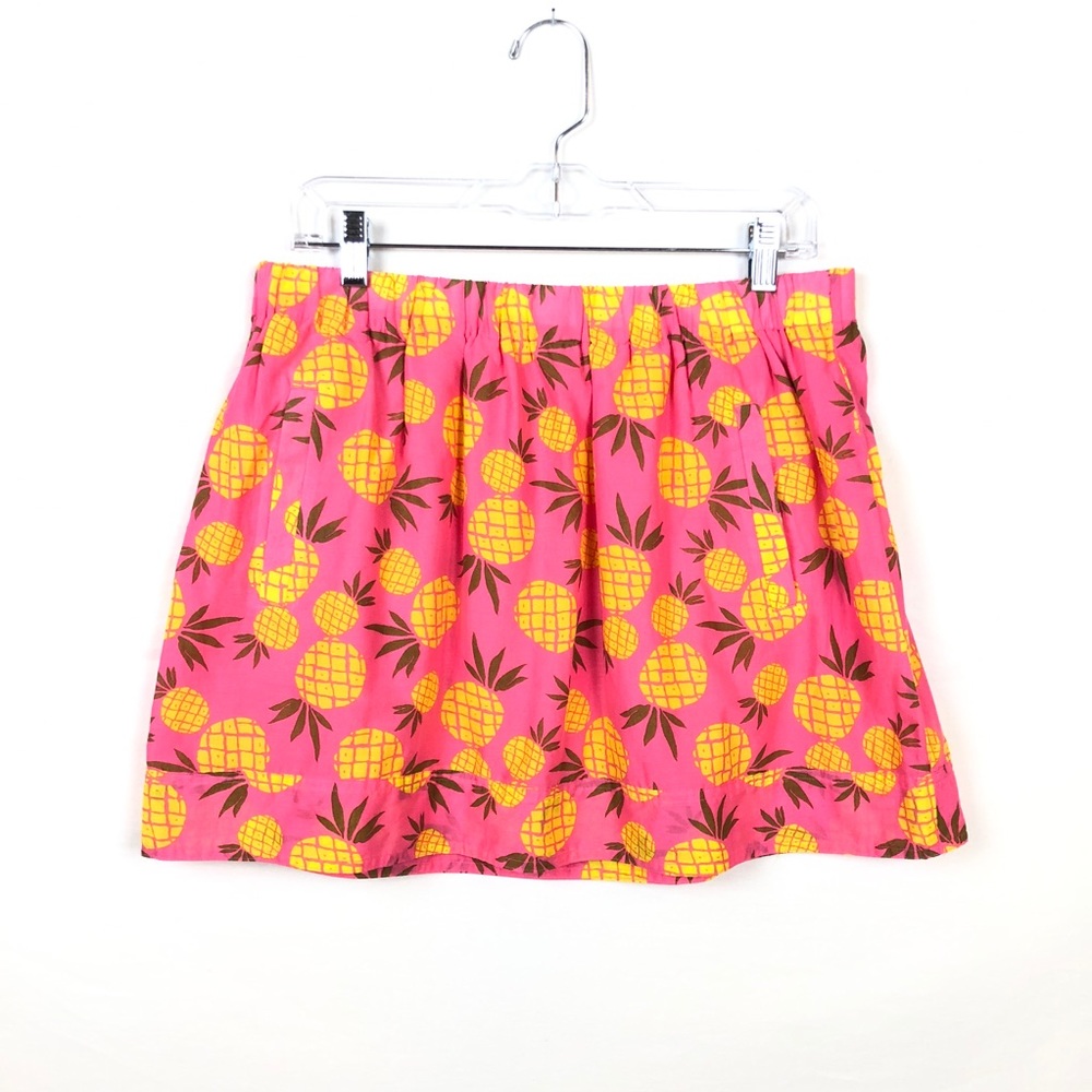J Crew Pink and Yellow Pineapple Mini Skirt